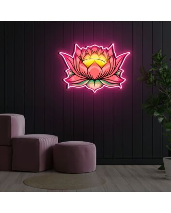 Lotus Flower Neon X Acrylic Artwork
