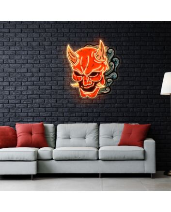 Hannya Mask Neon X Acrylic Artwork