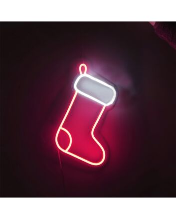 Festive Stocking Glow Neon Sign