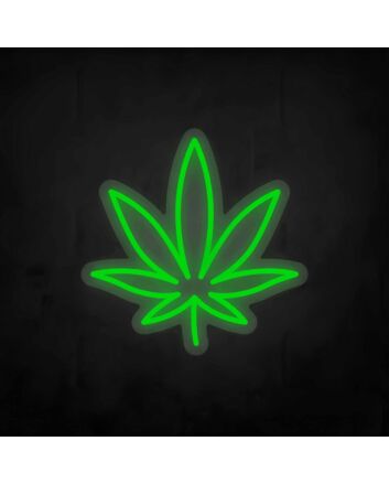 Herb Haven Leaf Neon Sign