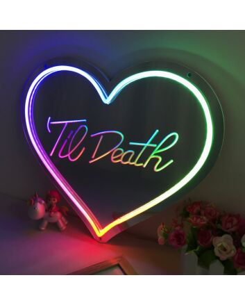 Goodtime Heart Colorful Mirror Neon Signs