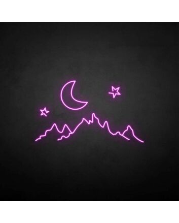 &#39;Moon &amp; Mountain&#39; neon sign