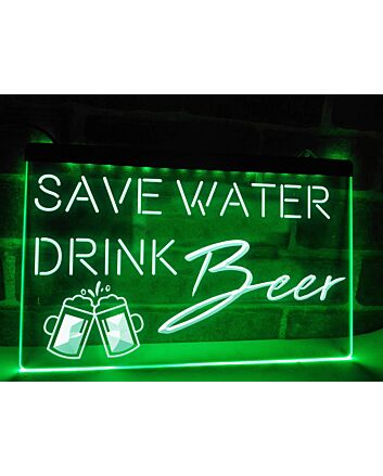 Save Water Drink Beer Hanging Neon Sign