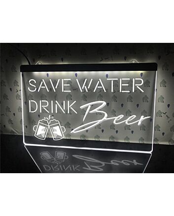 Save Water Drink Beer Hanging Neon Sign
