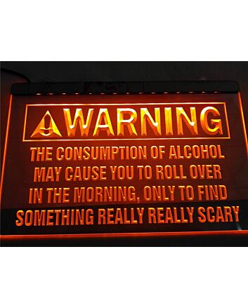 Alcohol Warning Hanging Neon Sign