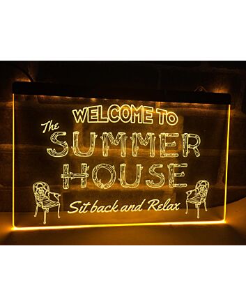 Welcome to the Summer House Hanging Neon Sign