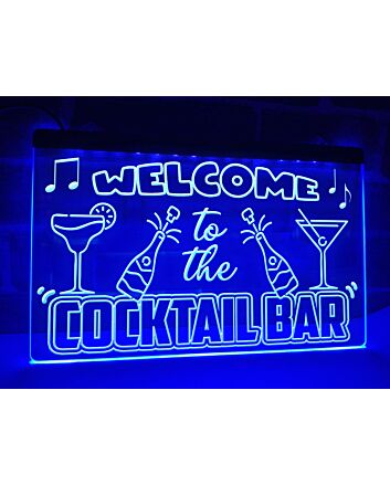 Welcome to the Cocktail Bar Hanging Neon Sign