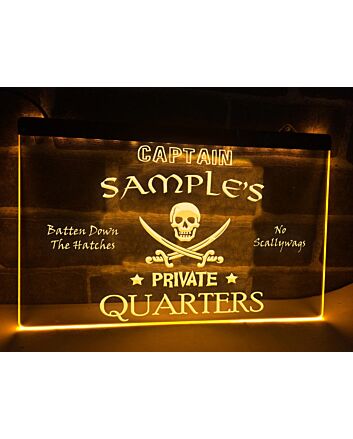 Captain's Private Quarters Hanging Neon Sign
