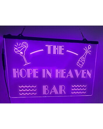 The Hope in Heaven Bar Hanging Neon Sign