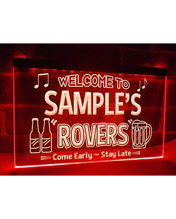 Welcome to the Rovers Personalized Hanging Neon Sign