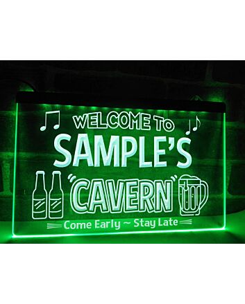 Welcome to My Cavern Personalized Hanging Neon Sign