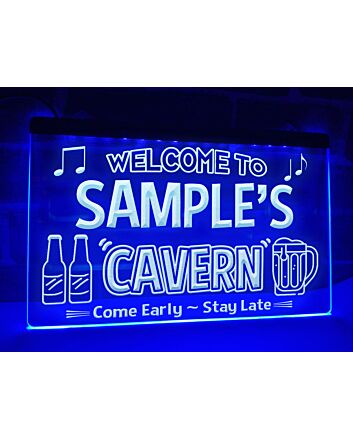 Welcome to My Cavern Personalized Hanging Neon Sign