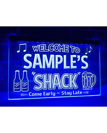 Welcome to My Shack Personalized Hanging Neon Sign