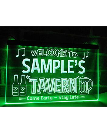 Welcome to My Tavern Personalized Hanging Neon Sign
