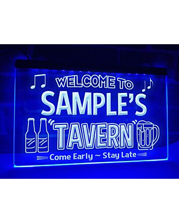 Welcome to My Tavern Personalized Hanging Neon Sign