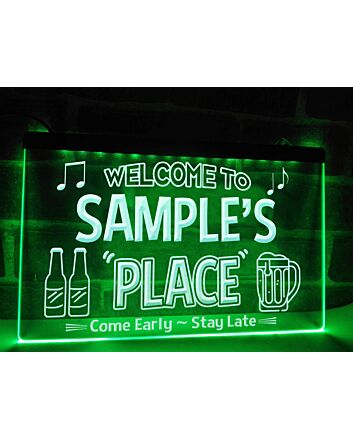 Welcome to My Place Personalized Hanging Neon Sign