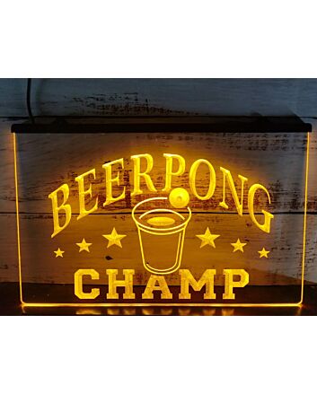 Beer Pong Champ LED Neon Hanging Neon Sign