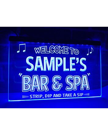 Bar and Spa Personalized Hanging Neon Sign