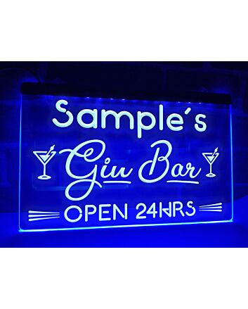 Gin Bar Personalized Hanging Neon Sign