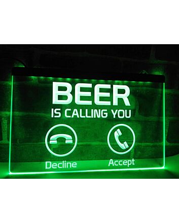 Beer is Calling You Bar Hanging Neon Sign