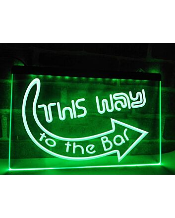 This Way to the Bar Hanging Neon Sign