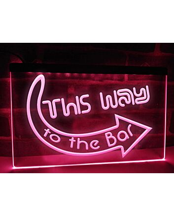 This Way to the Bar Hanging Neon Sign