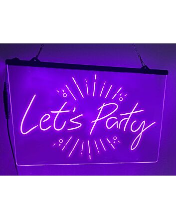 Let's Party Hanging Neon Sign
