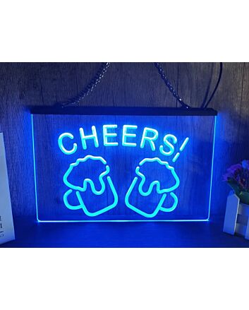 Cheers Beers Bar Hanging Neon Sign