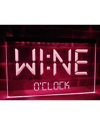 Wine O'clock Hanging Neon Sign
