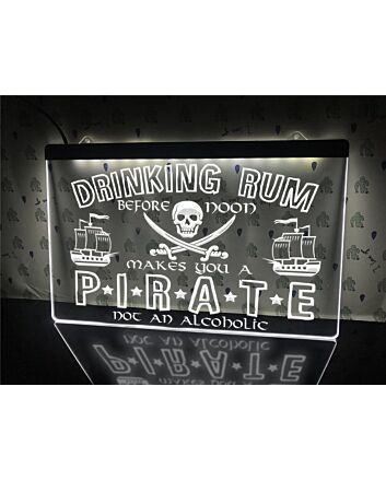 Drinking Rum Makes You a Pirate Hanging Neon Sign