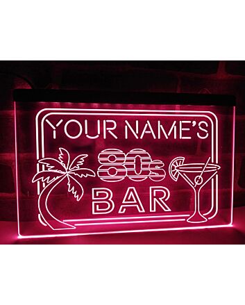 80s Bar Personalized Hanging Neon Sign