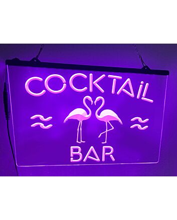 Flamingo Cocktail Bar Hanging Neon Sign