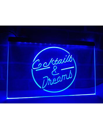 Cocktails & Dreams Hanging Neon Sign