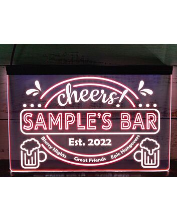 Epic Hangovers Personalized Two Tone Bar Hanging Neon Sign