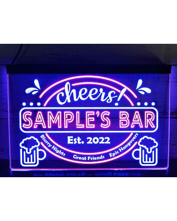 Epic Hangovers Personalized Two Tone Bar Hanging Neon Sign