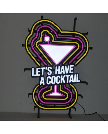 Let' Have a Cocktail Iron Frame Neon Sign
