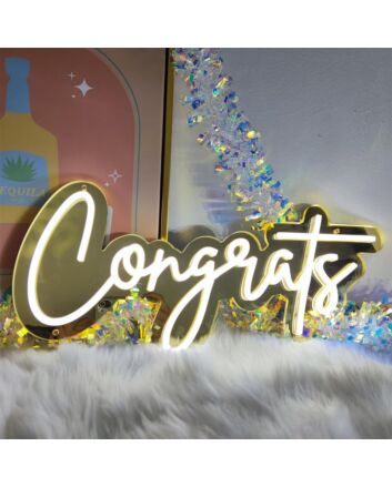 Congrats Gold Backsplash Neon Signs