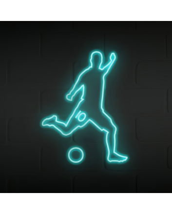 Soccer Player Kicking Neon Sign