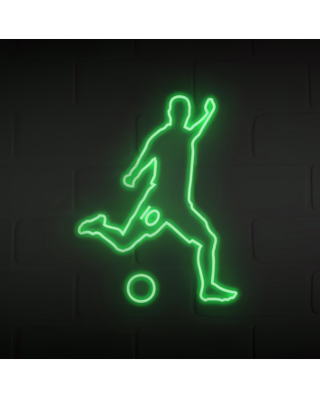 Soccer Player Kicking Neon Sign