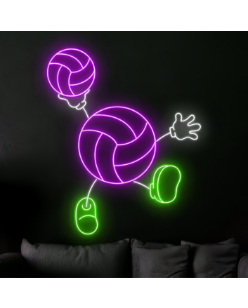 Soccer Kid Cartoon Neon Sign