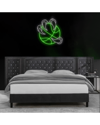 Mystic Claw Holding Basketball Neon Sign
