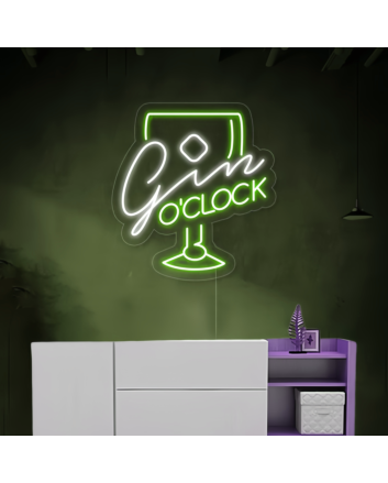 Elegant Wine Glass Neon Light