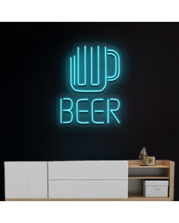 Customize Frosty Beer Glass Neon Light