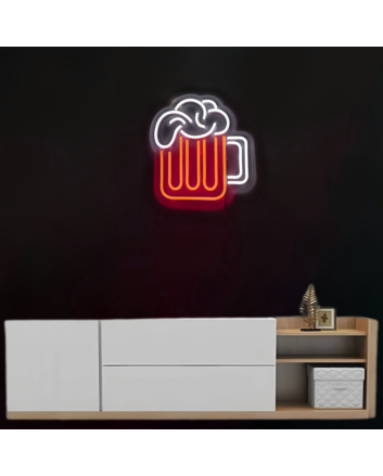 Overflowing Beer Glass Neon Light