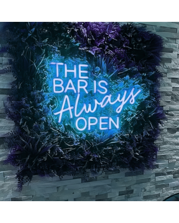 Inviting THE BAR IS Always OPEN Neon Light