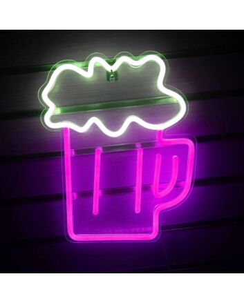 Bubbling Cheers Beer Mug Neon Sign