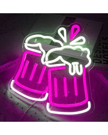Toasting Beer Glass Style 1 Neon Light