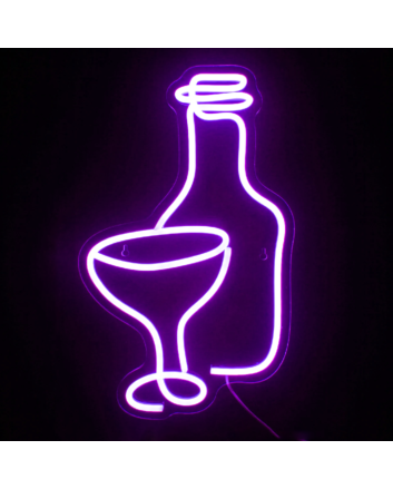 Beer Wine Glass Neon