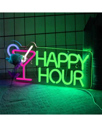 Customize HAPPY HOUR Style 1 Fun Drinking Time Neon Sign