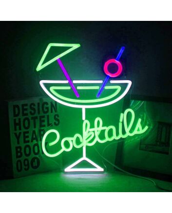 Customize Cocktail Glass Bar Neon Sign